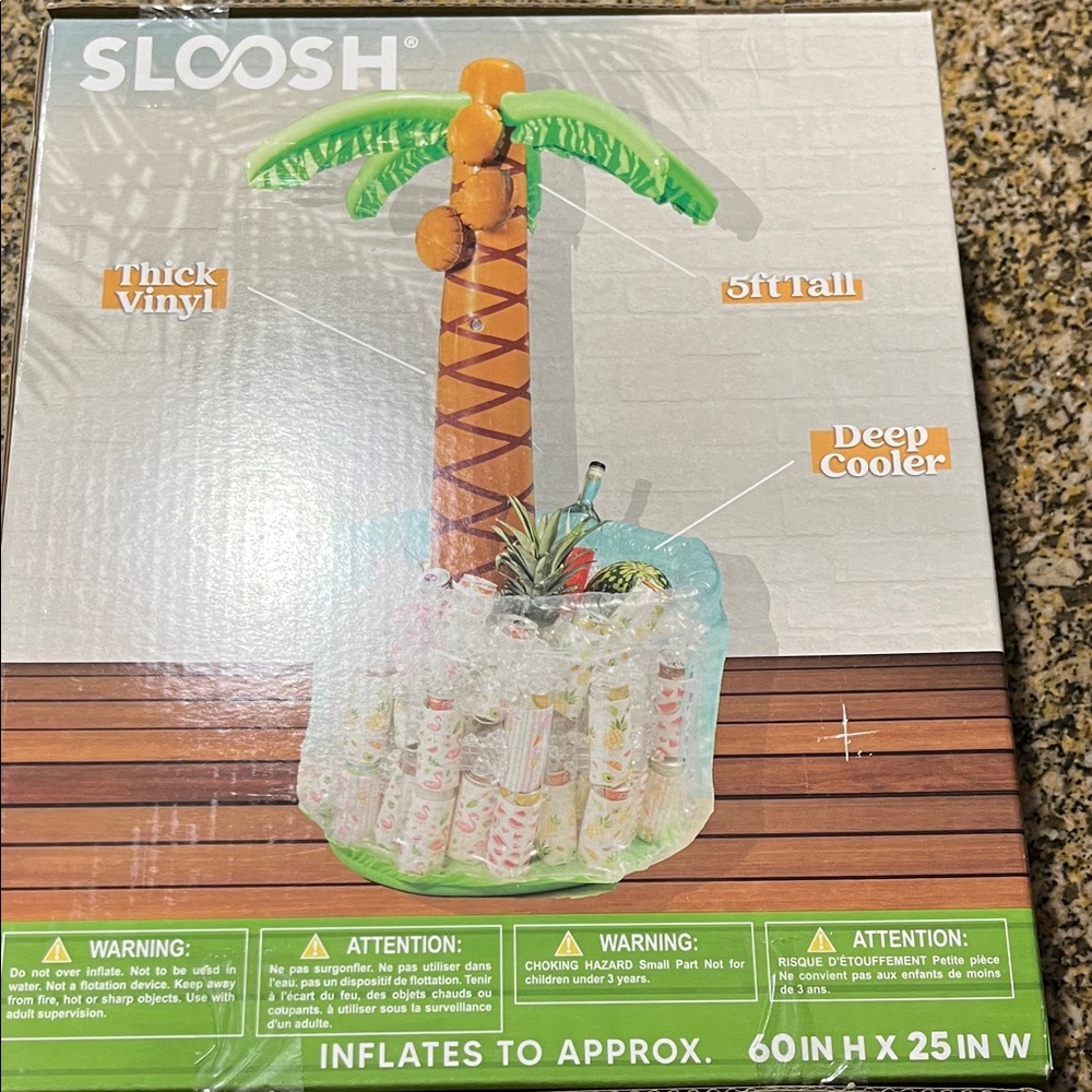 Inflatable Palm Tree Cooler - Green and Brown